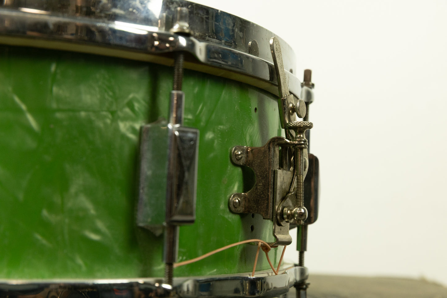 1930s Leedy 5x14 Broadway Standard Green Pearl Snare Snare Drum