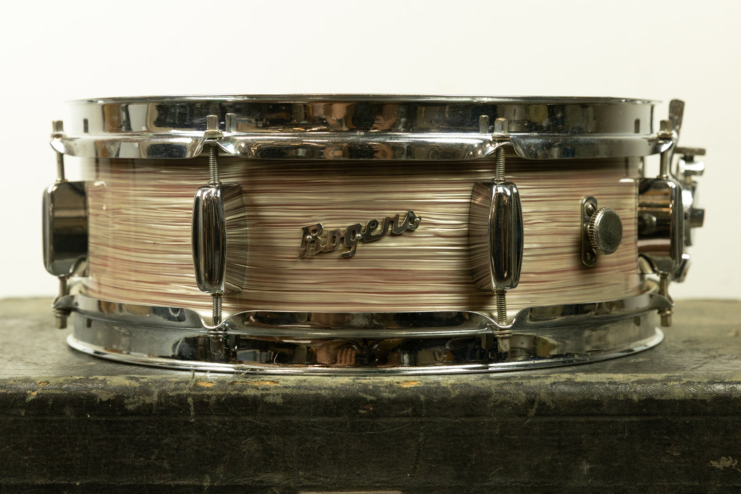 1960s Rogers 5x14 Holiday Wine Red Ripple Snare Drum