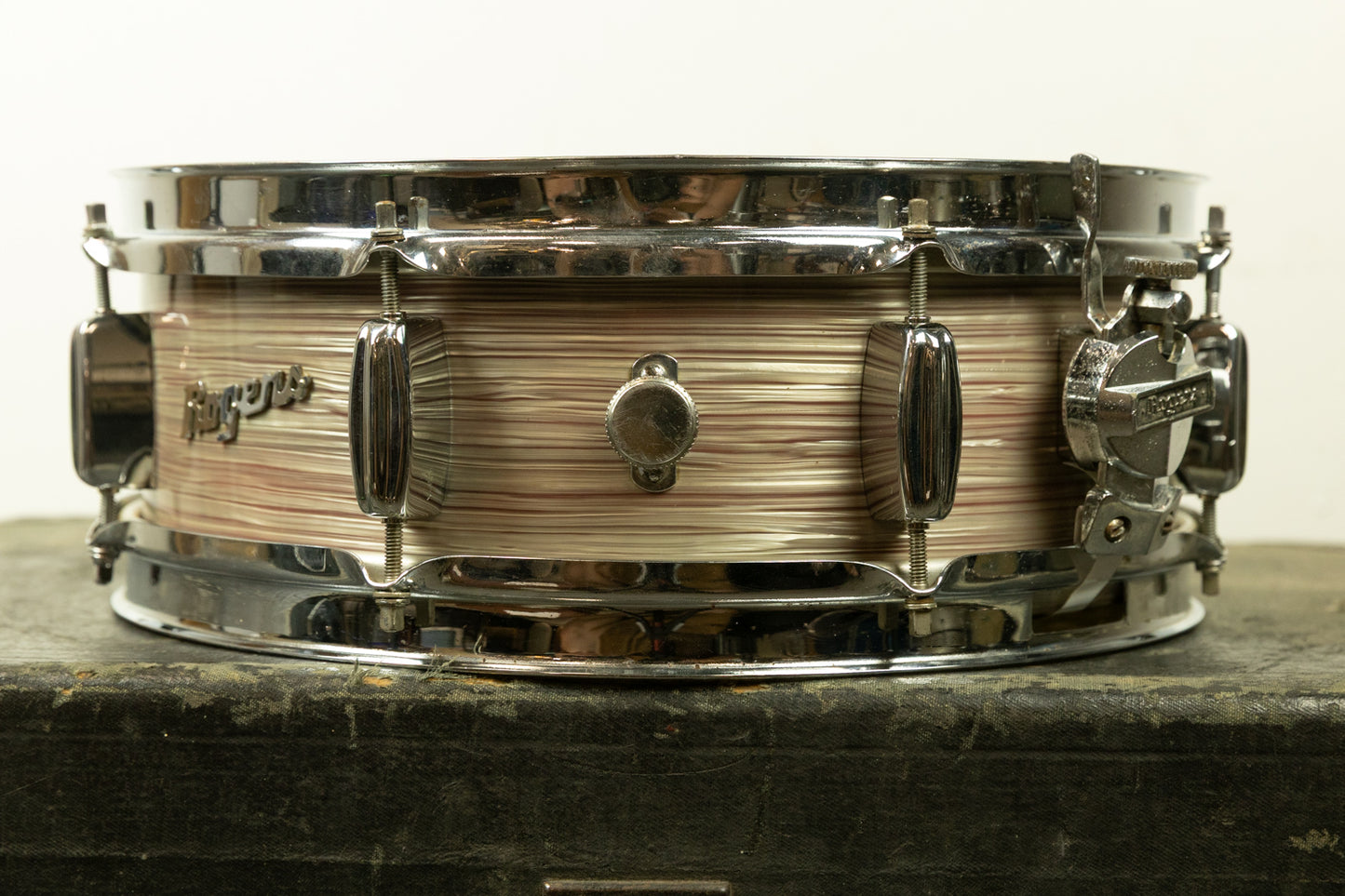1960s Rogers 5x14 Holiday Wine Red Ripple Snare Drum