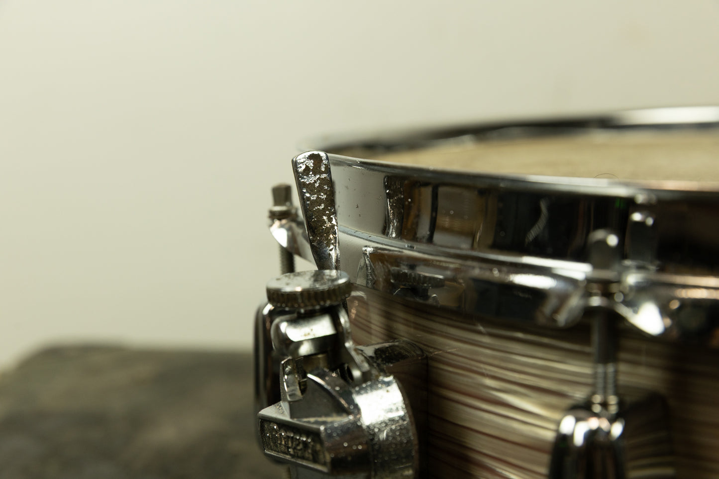 1960s Rogers 5x14 Holiday Wine Red Ripple Snare Drum