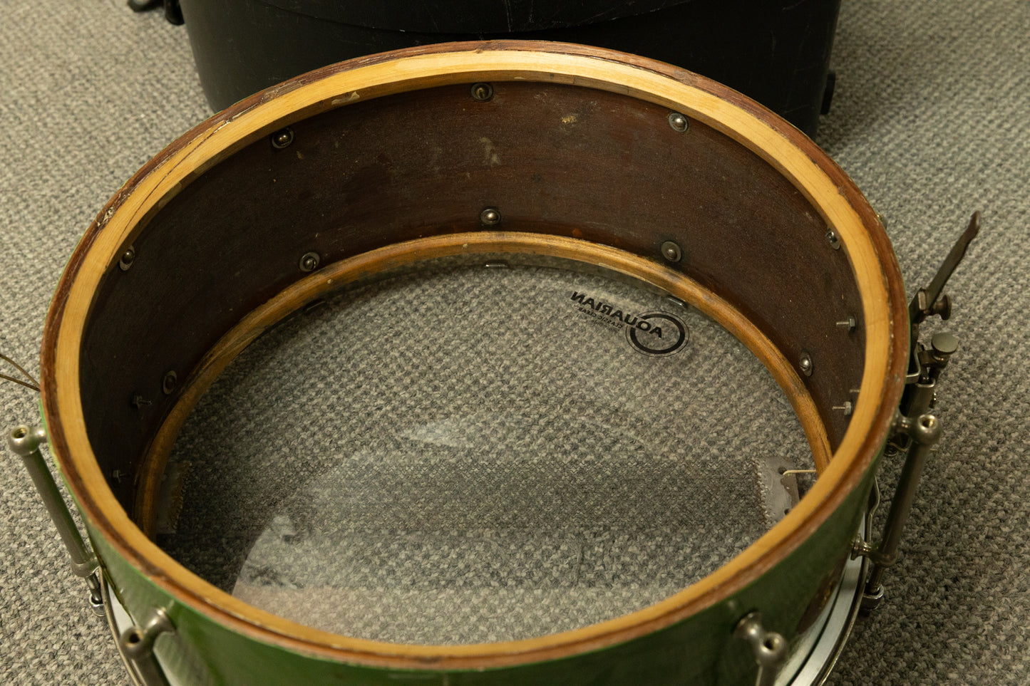 1920s Slingerland 7x14 Fancher Model Sea Green Pearl Snare Drum