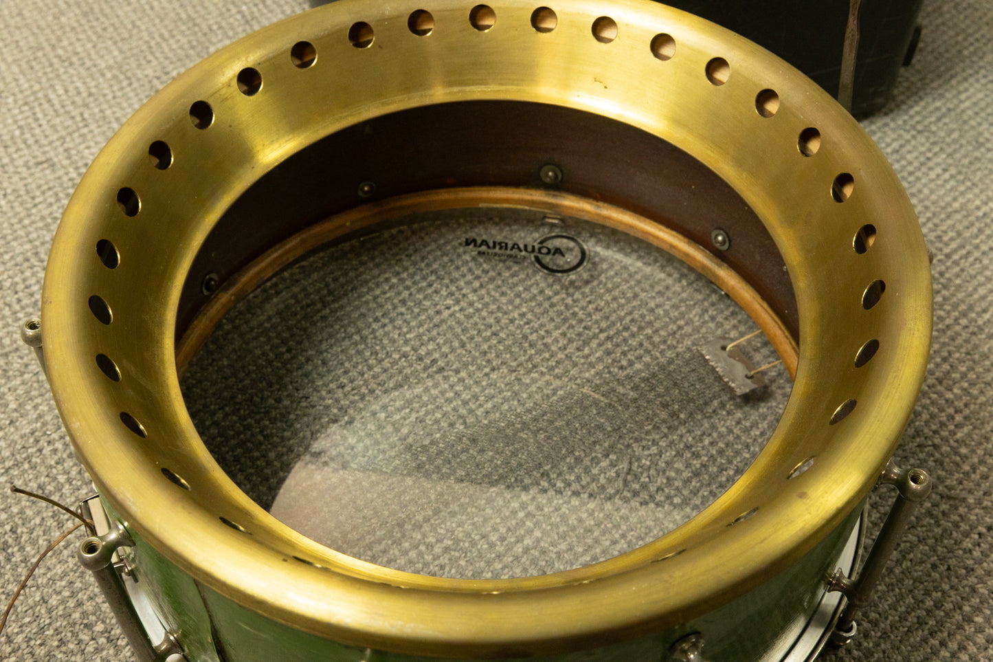 1920s Slingerland 7x14 Fancher Model Sea Green Pearl Snare Drum
