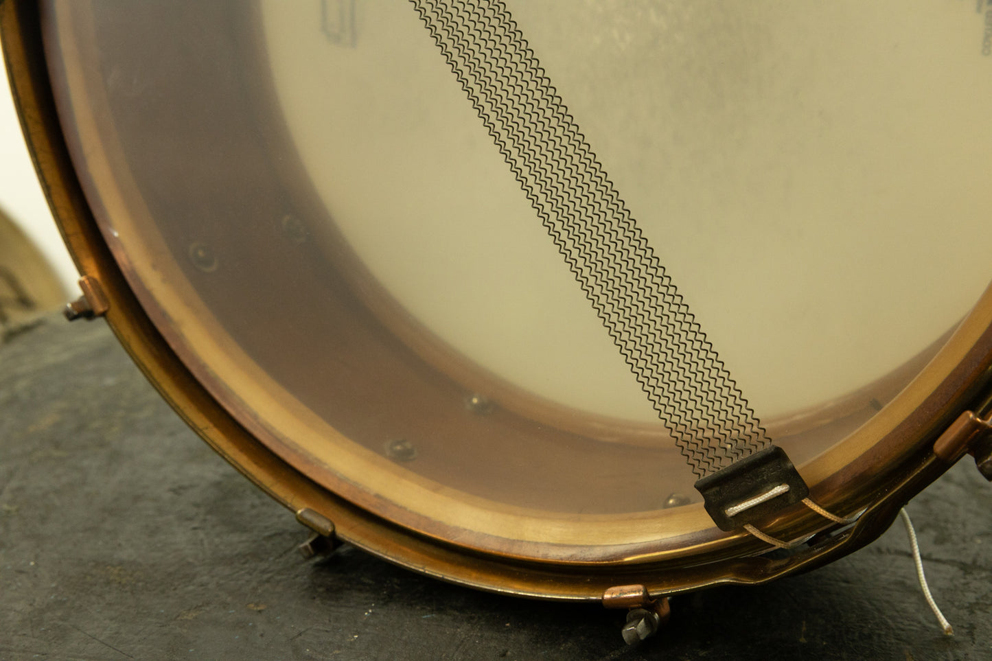 1920s Slingerland 5x14 Artist Model Tone Flange Gold Pearl Snare Drum