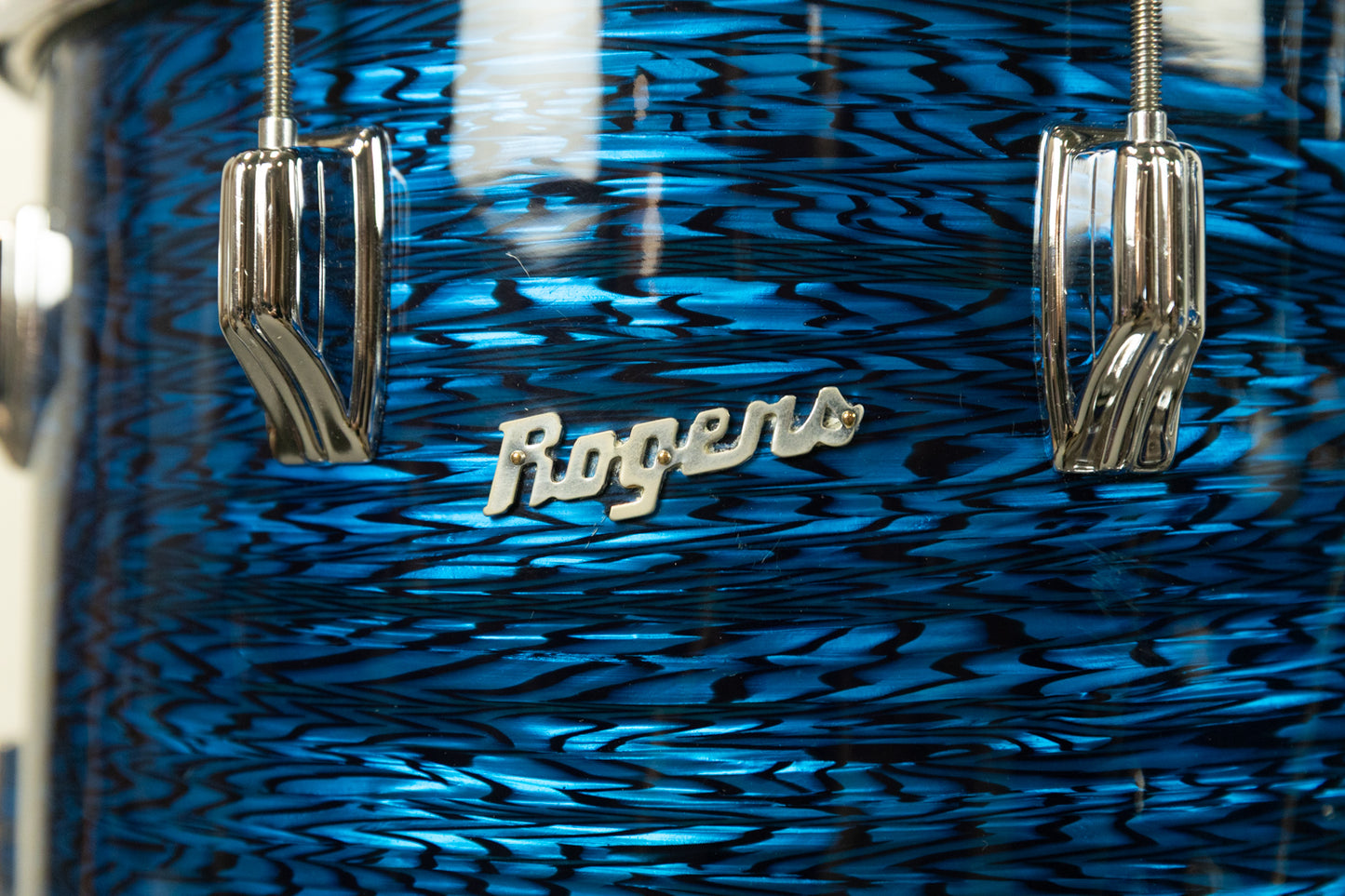 1970s Rogers Blue Onyx Pearl 14x20 8x12 and 14x14 Drum Set