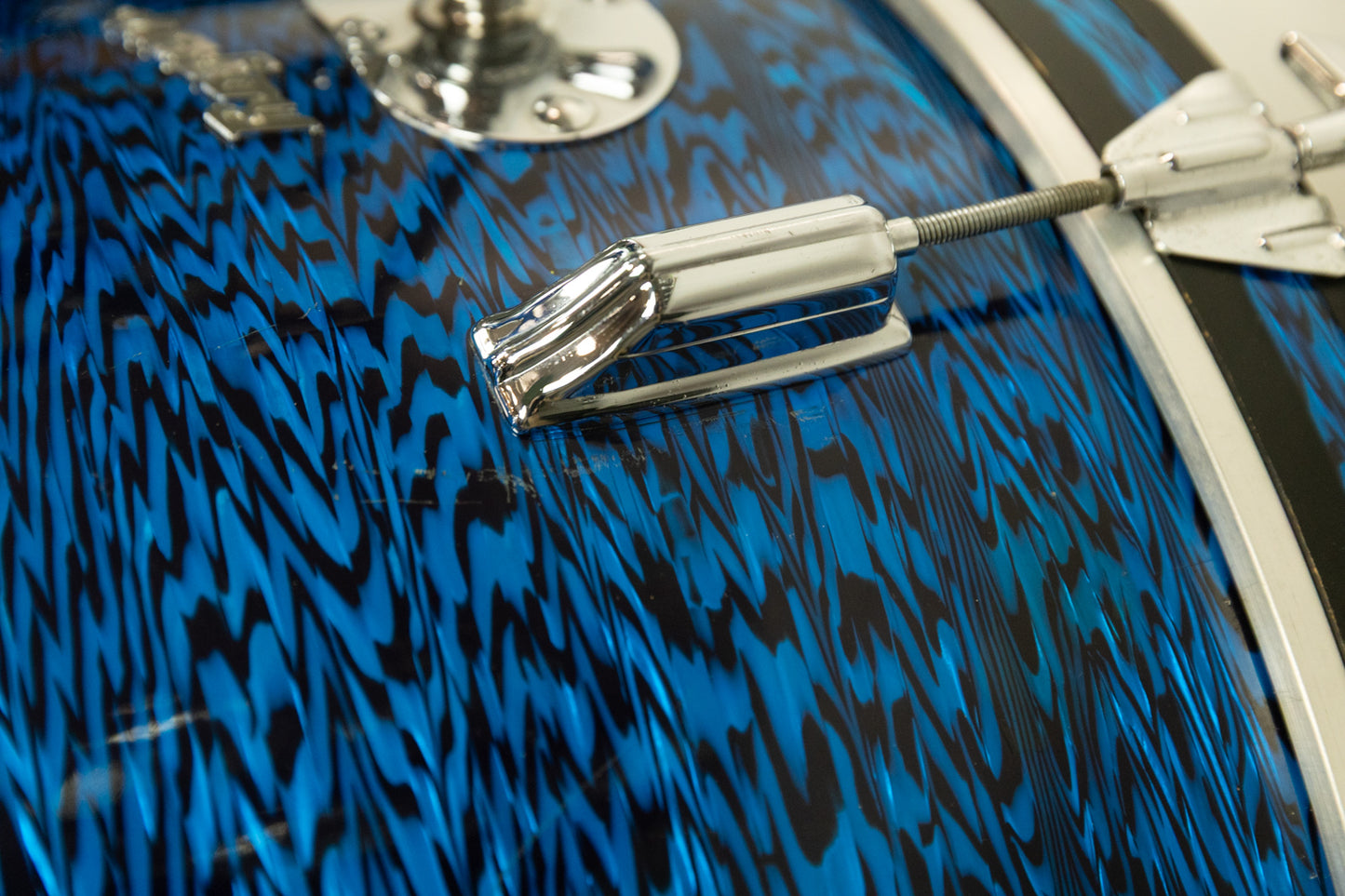 1970s Rogers Blue Onyx Pearl 14x20 8x12 and 14x14 Drum Set