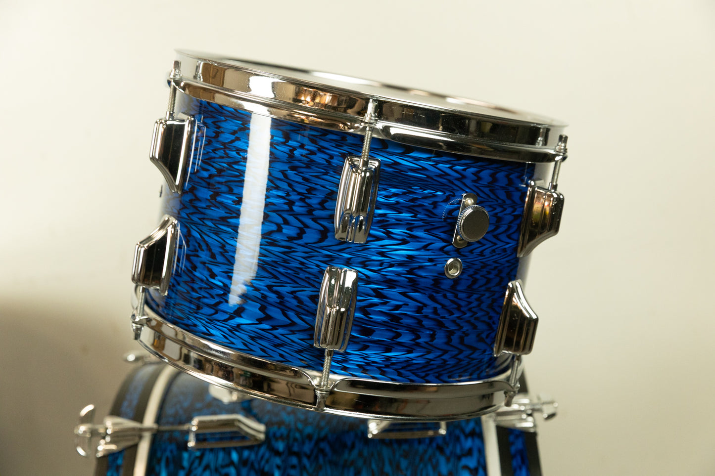 1970s Rogers Blue Onyx Pearl 14x20 8x12 and 14x14 Drum Set