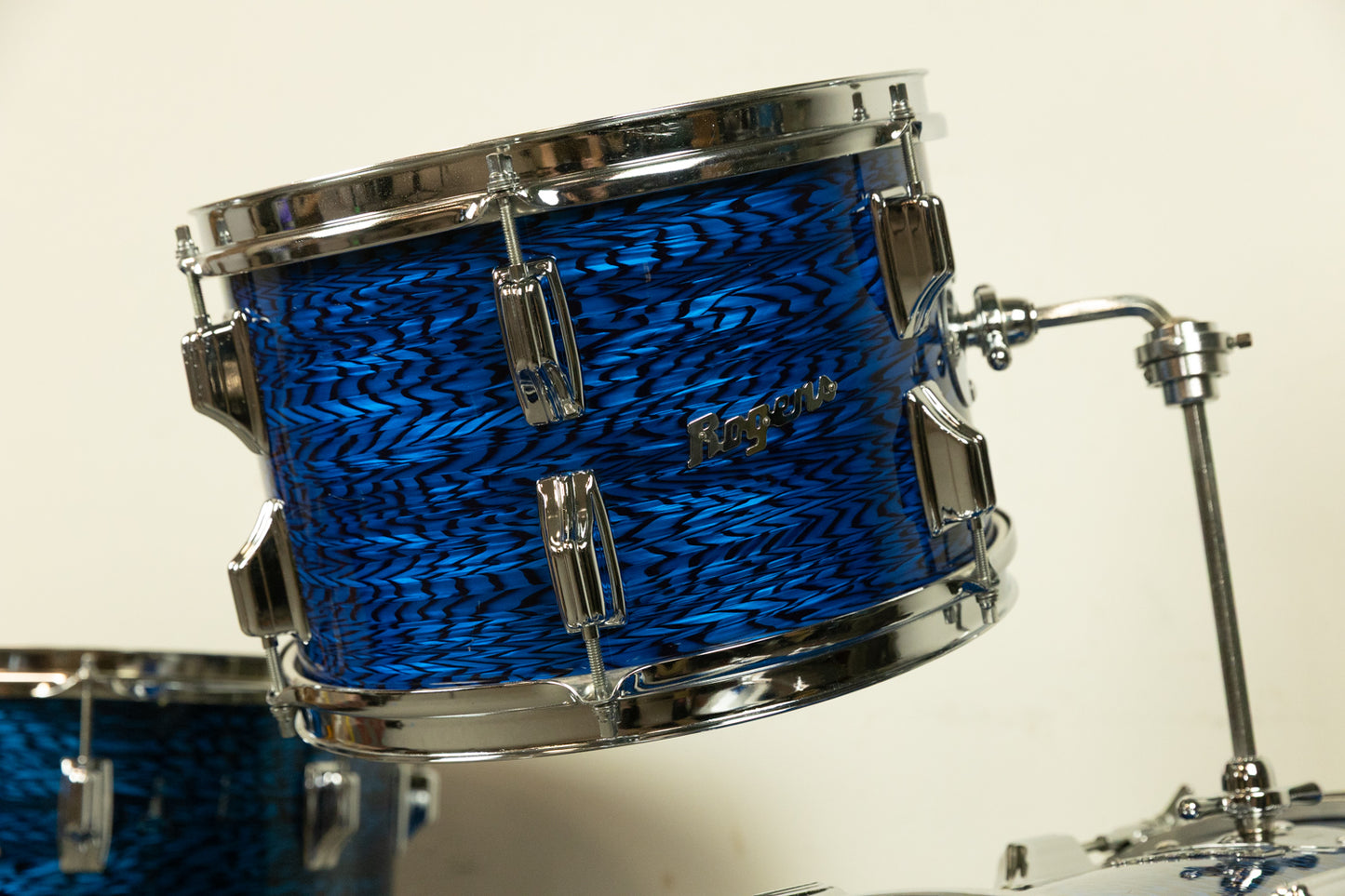 1970s Rogers Blue Onyx Pearl 14x20 8x12 and 14x14 Drum Set
