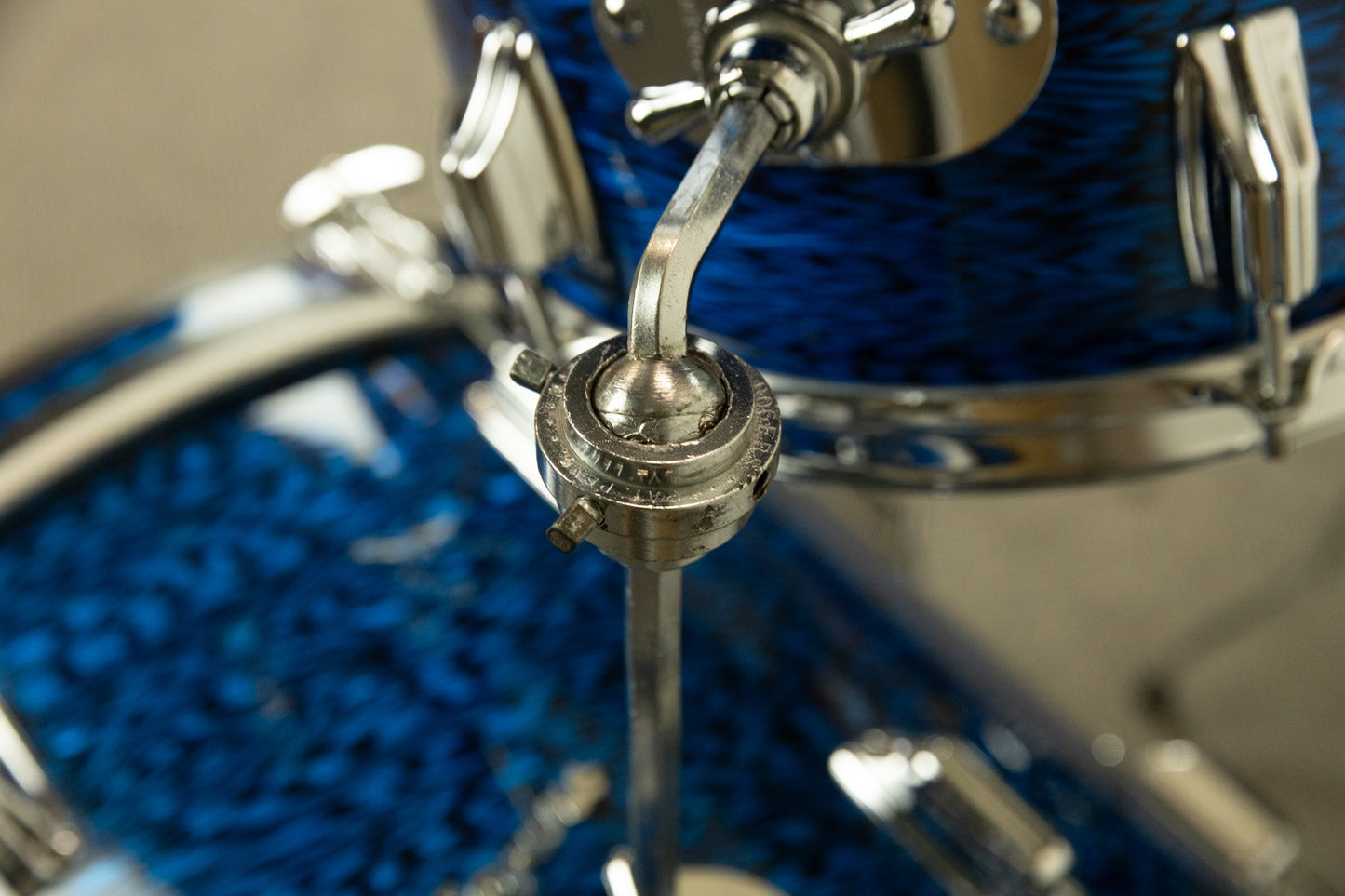 1970s Rogers Blue Onyx Pearl 14x20 8x12 and 14x14 Drum Set
