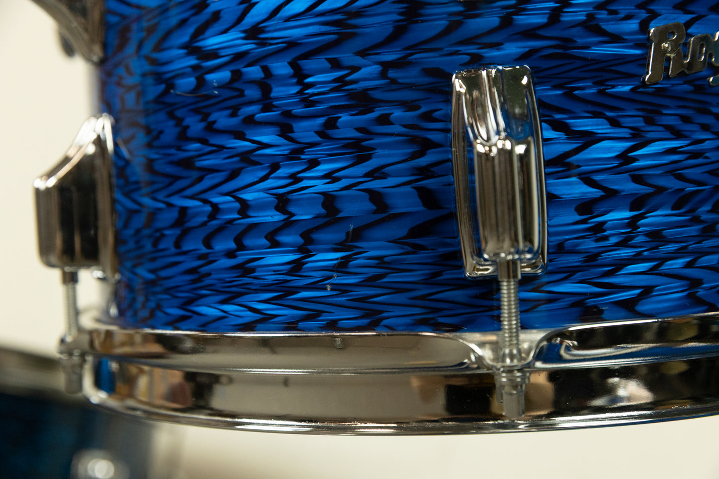 1970s Rogers Blue Onyx Pearl 14x20 8x12 and 14x14 Drum Set