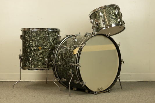 1960s Ludwig Pre-Serial Black Diamond Pearl Super Classic Drum Set