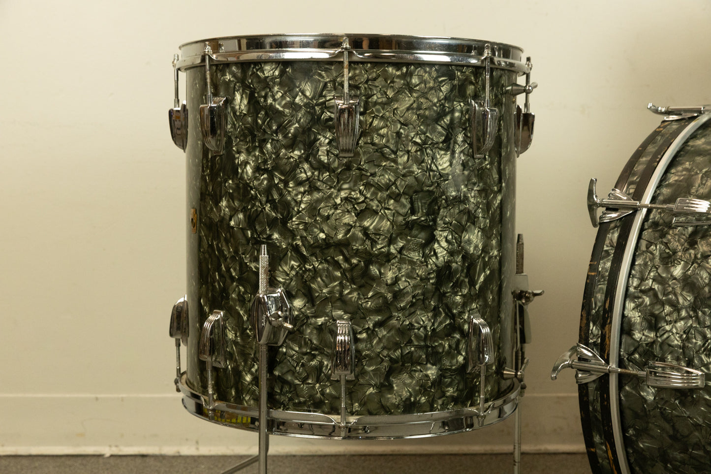 1960s Ludwig Pre-Serial Black Diamond Pearl Super Classic Drum Set