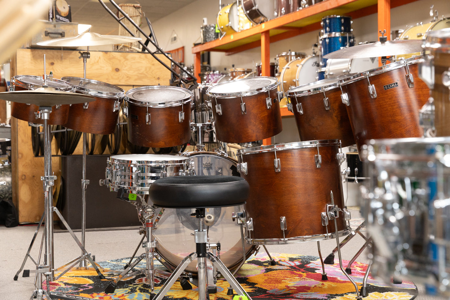 1970s Tama Superstar Custom Mahogany "Saturn" Drum Set