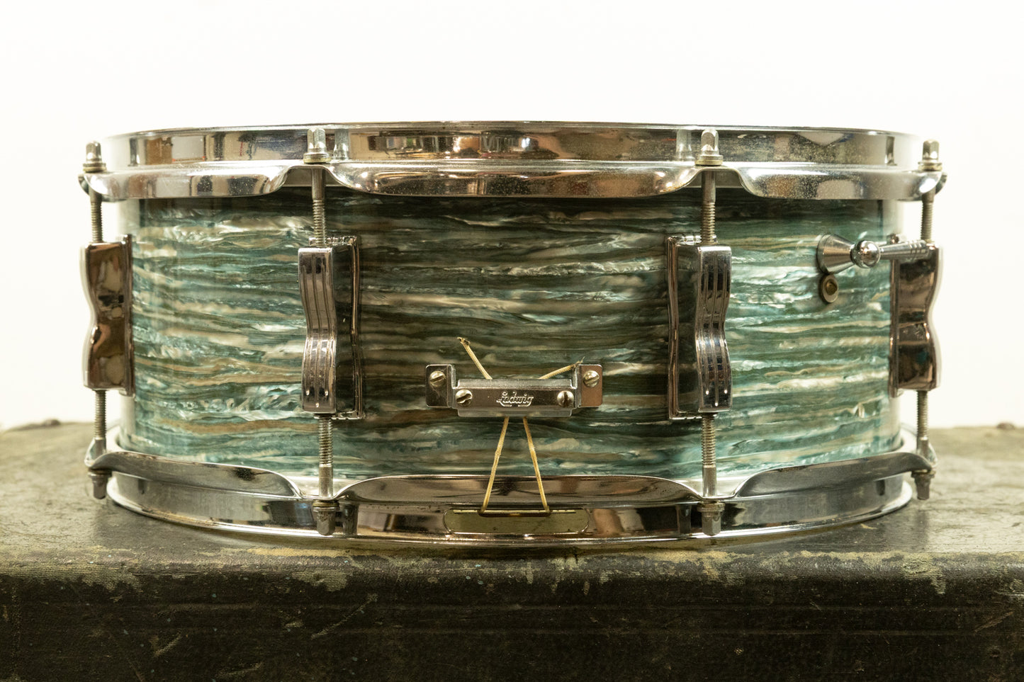 1960s Ludwig 5x14 Oyster Blue Jazz Festival Snare Drum