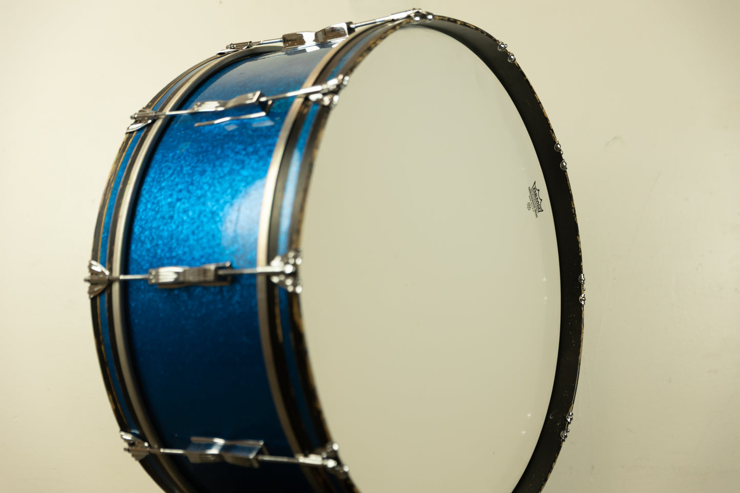 1960s Ludwig 10x26 Blue Sparkle Scotch Bass Drum