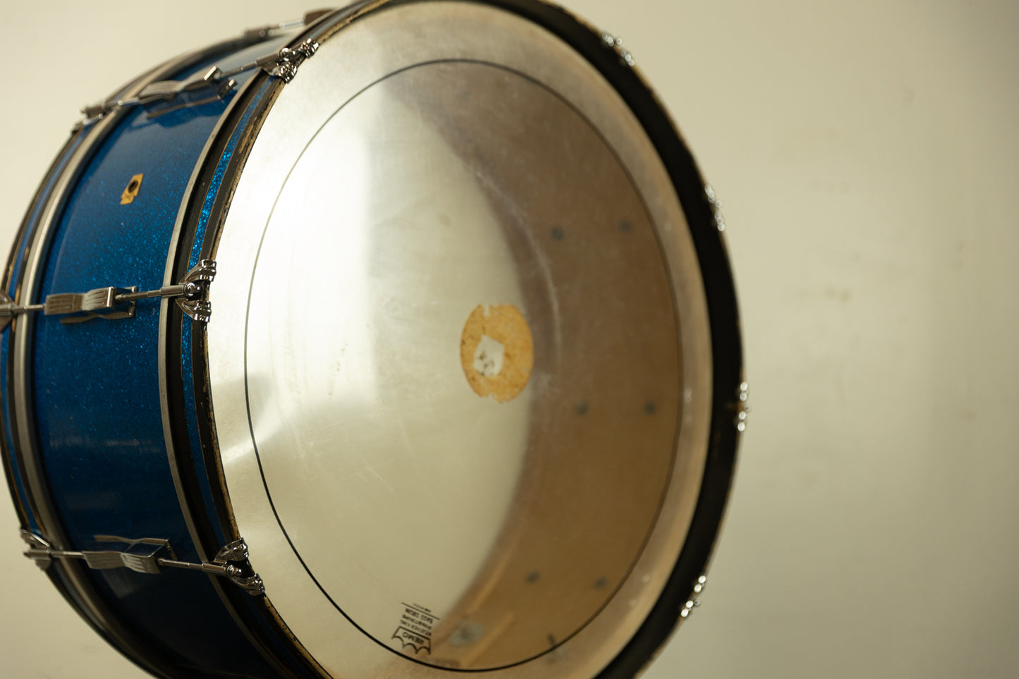1960s Ludwig 10x26 Blue Sparkle Scotch Bass Drum