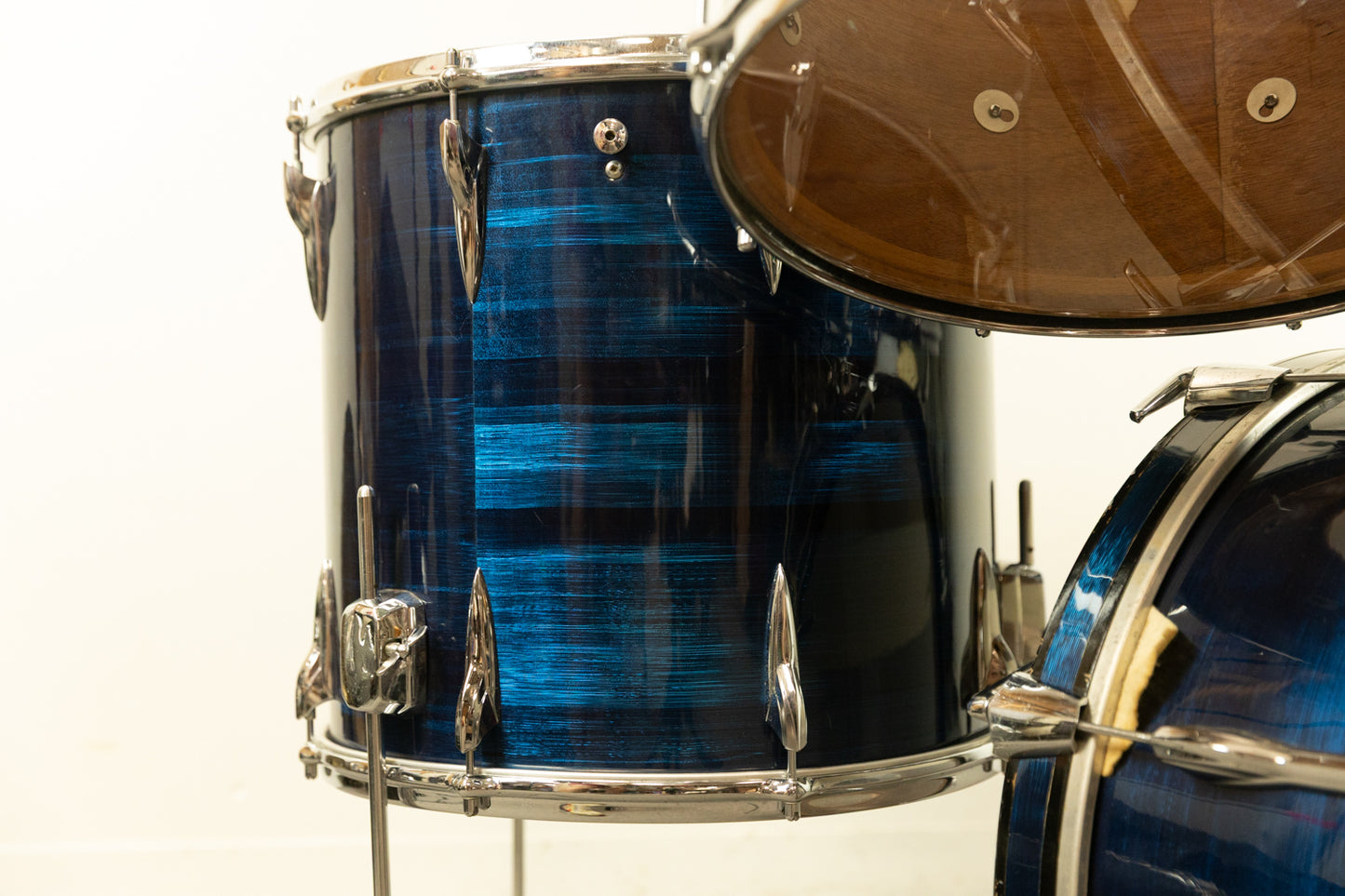 1970s Premier Blue Shimmer "Four Piece" Drum Set