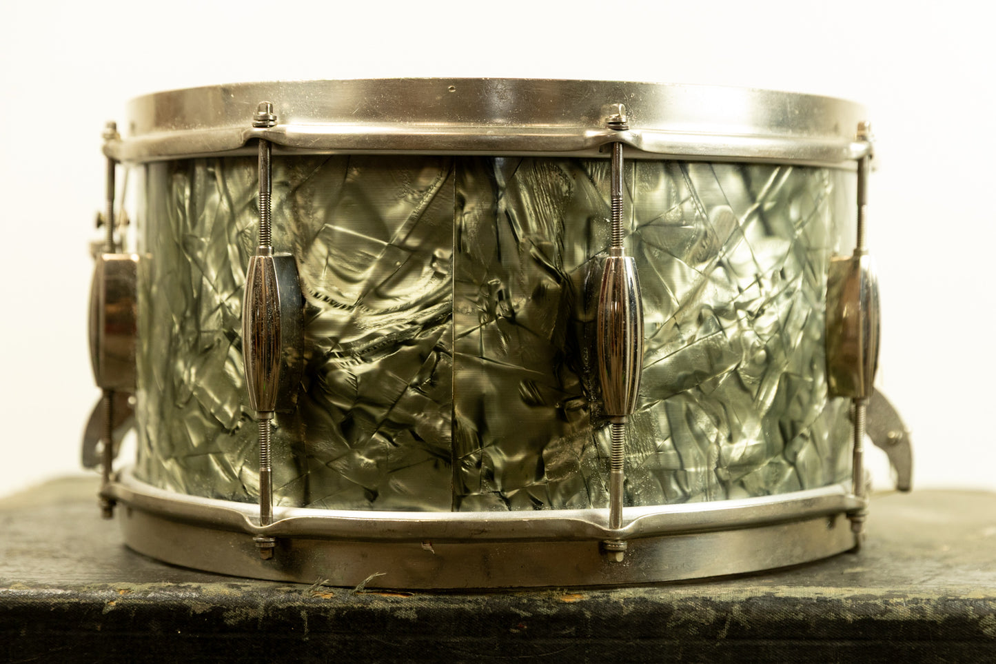 1940s Slingerland 7x14 Black Diamond Pearl Radio King Snare Drum