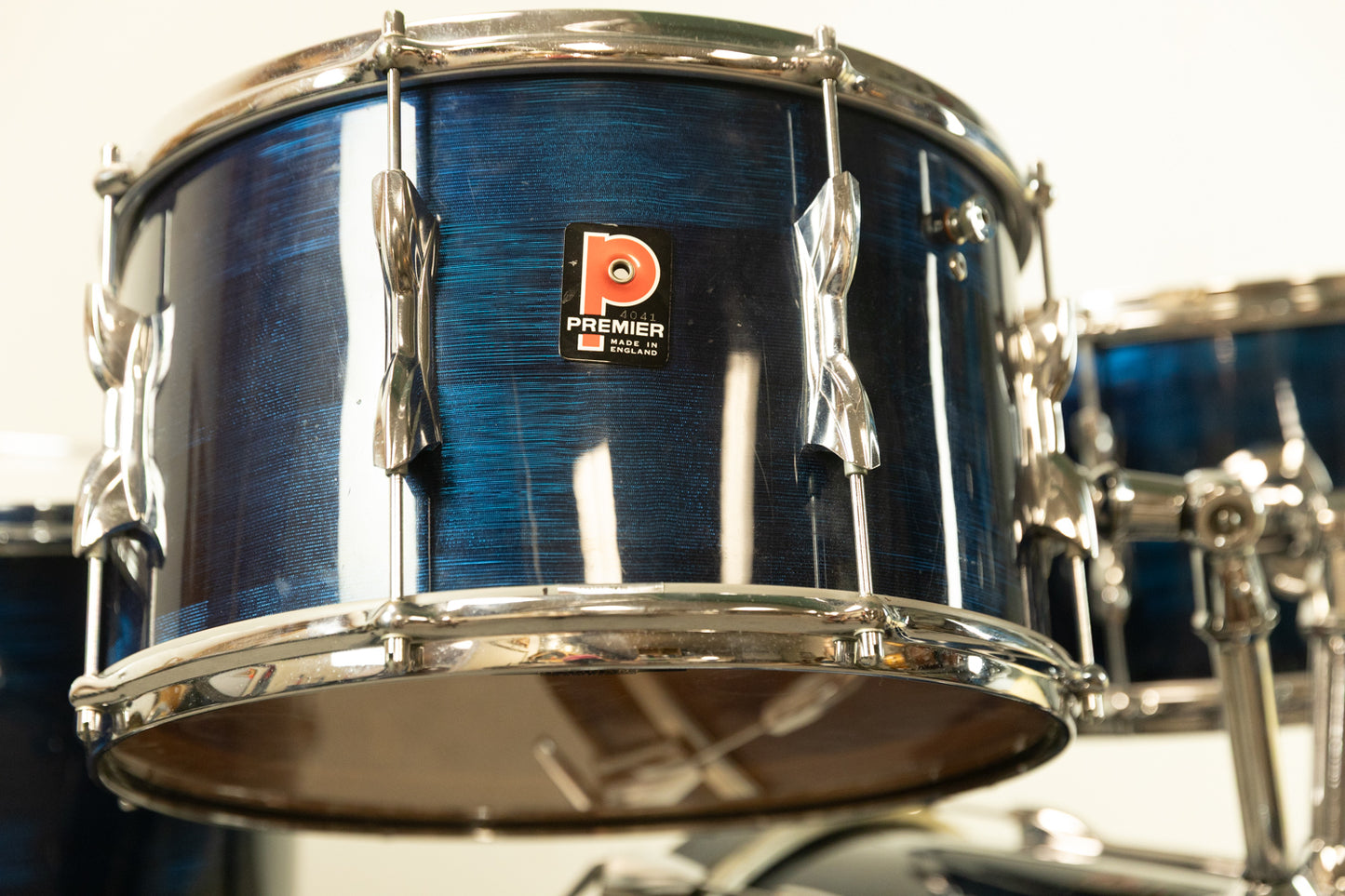 1970s Premier Blue Shimmer "Four Piece" Drum Set