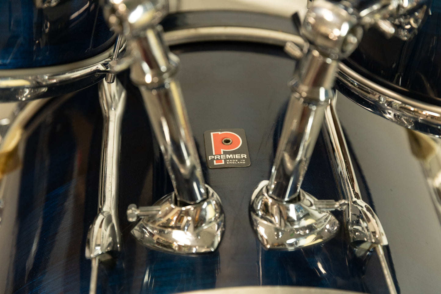 1970s Premier Blue Shimmer "Four Piece" Drum Set