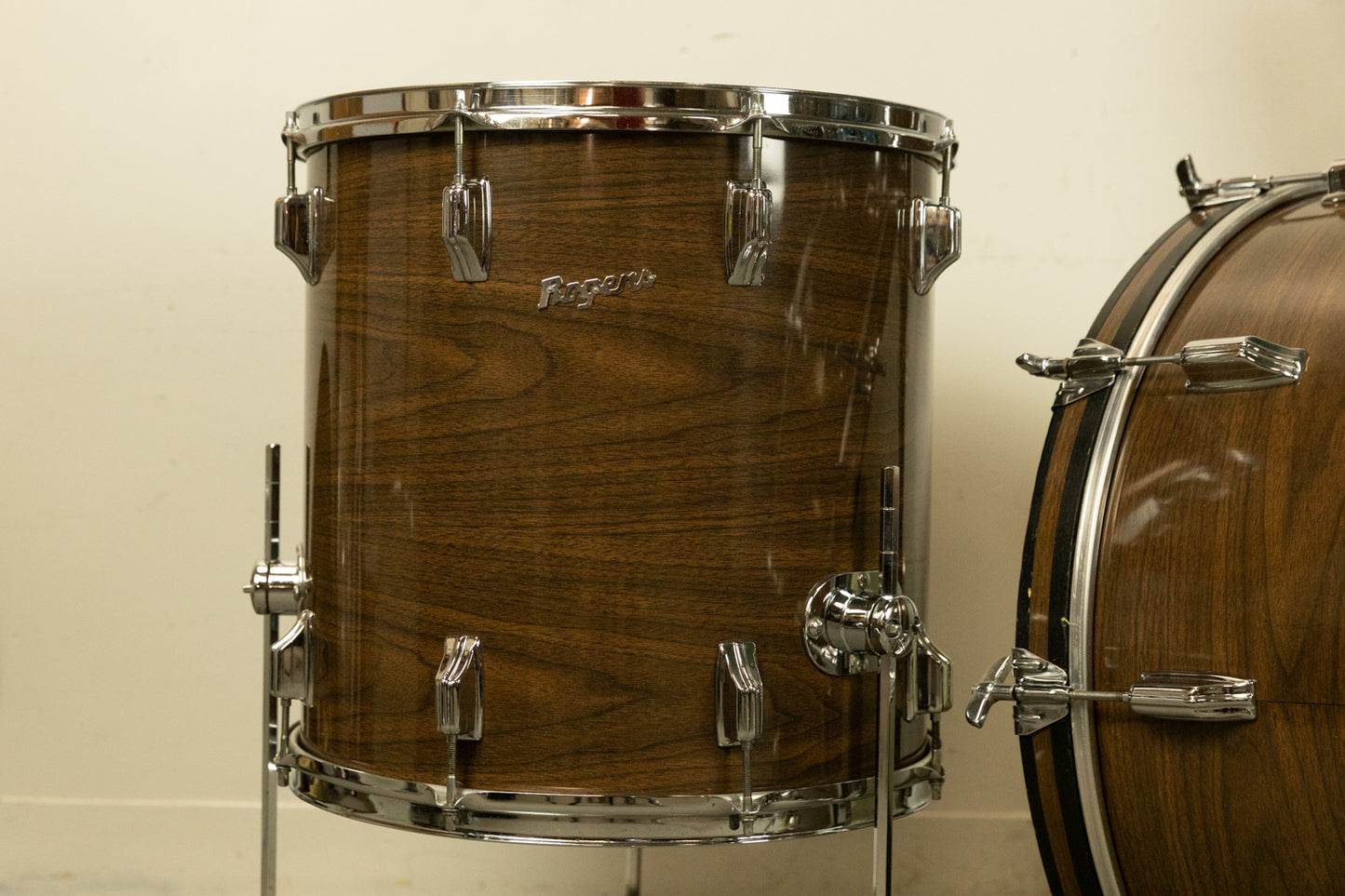 1970s Rogers New Mahogany 14x24 9x13 and 16x16 Drum Set