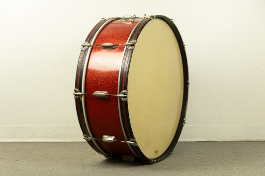 1950s Slingerland 10x28 Sparkling Red Pearl Scotch Bass Drum