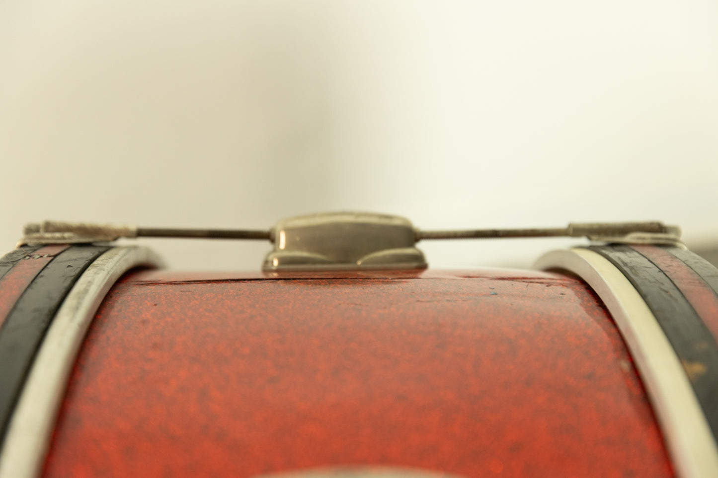 1950s Slingerland 10x28 Sparkling Red Pearl Scotch Bass Drum