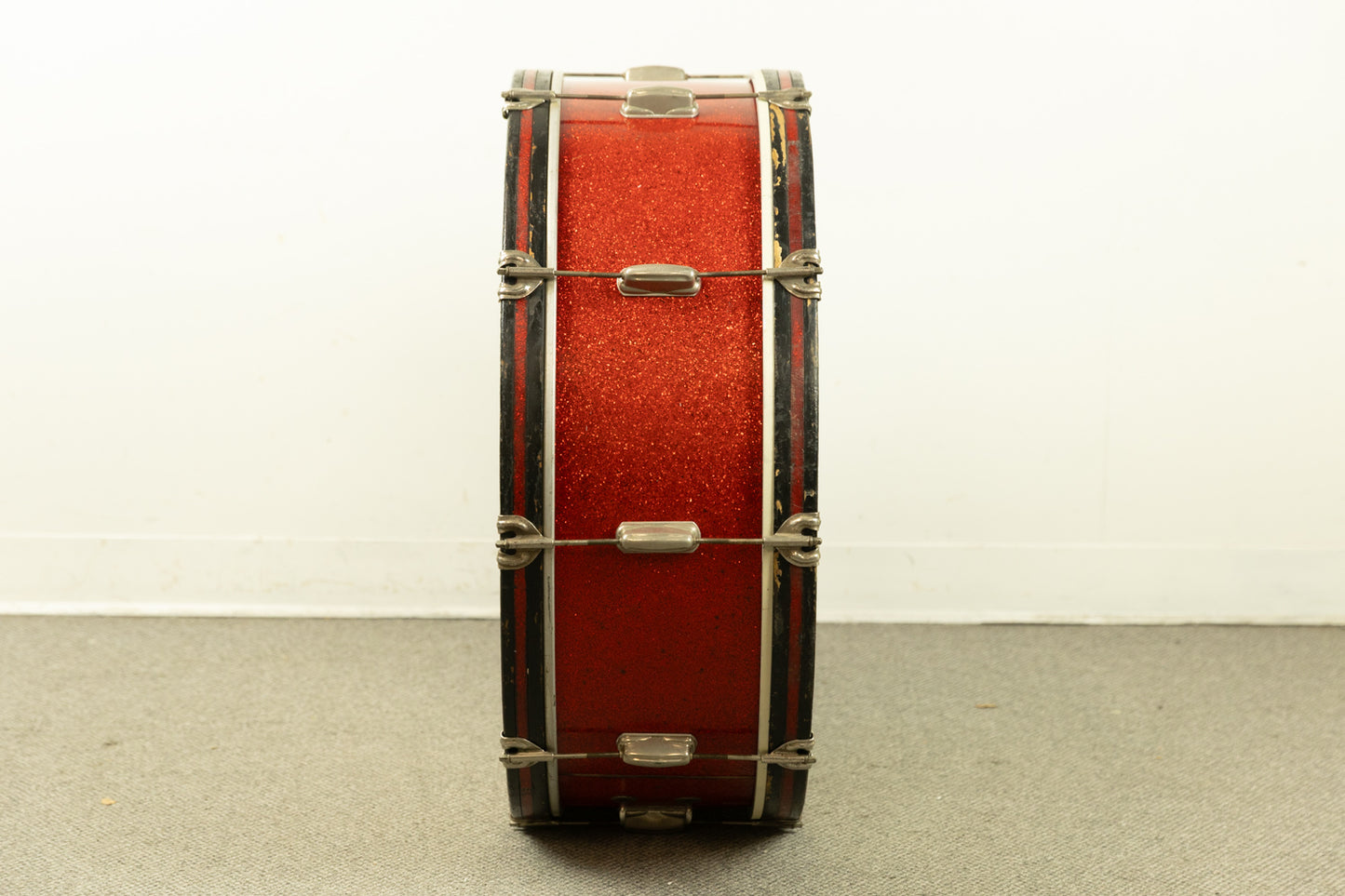 1950s Slingerland 10x28 Sparkling Red Pearl Scotch Bass Drum
