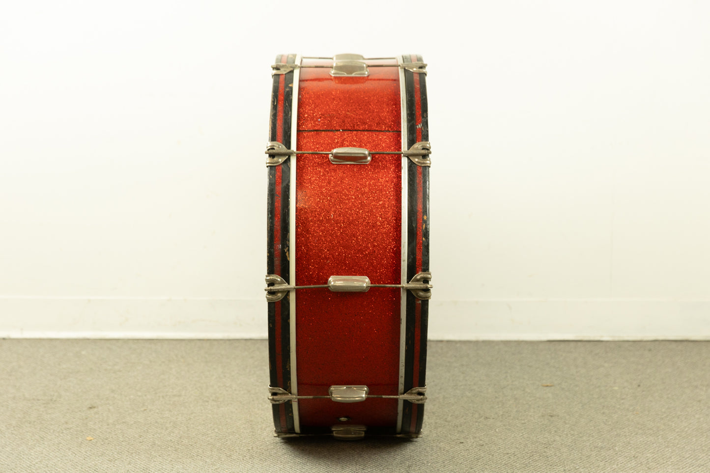 1950s Slingerland 10x28 Sparkling Red Pearl Scotch Bass Drum
