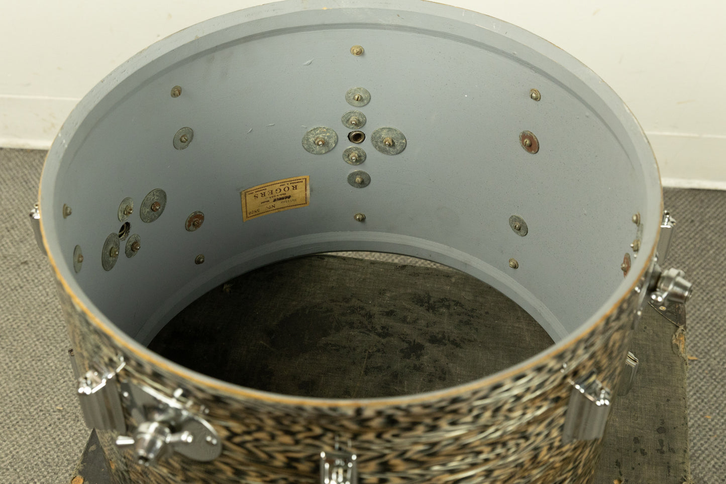 1960s Rogers 14x20 Black Onyx Pearl Bass Drum