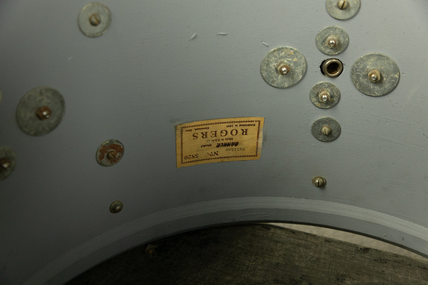 1960s Rogers 14x20 Black Onyx Pearl Bass Drum