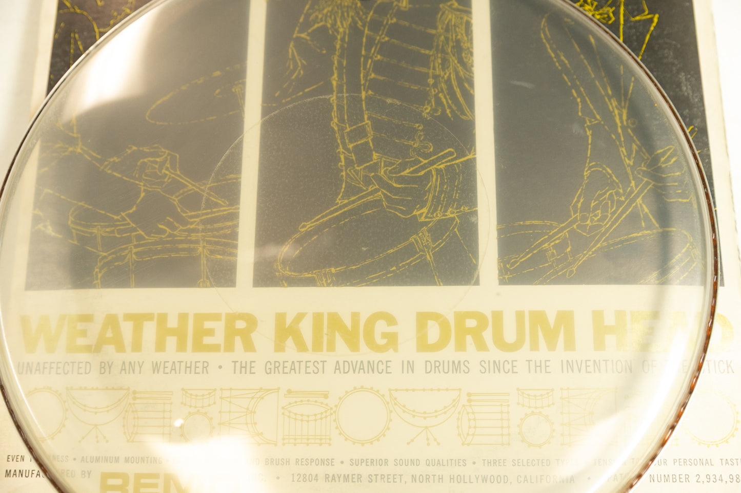 New Old Stock Remo Weatherking 15" CS Batter Clear Drum Head