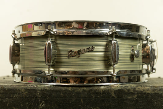 1960s Rogers 5x14 Steel Gray Ripple Powertone Snare Drum