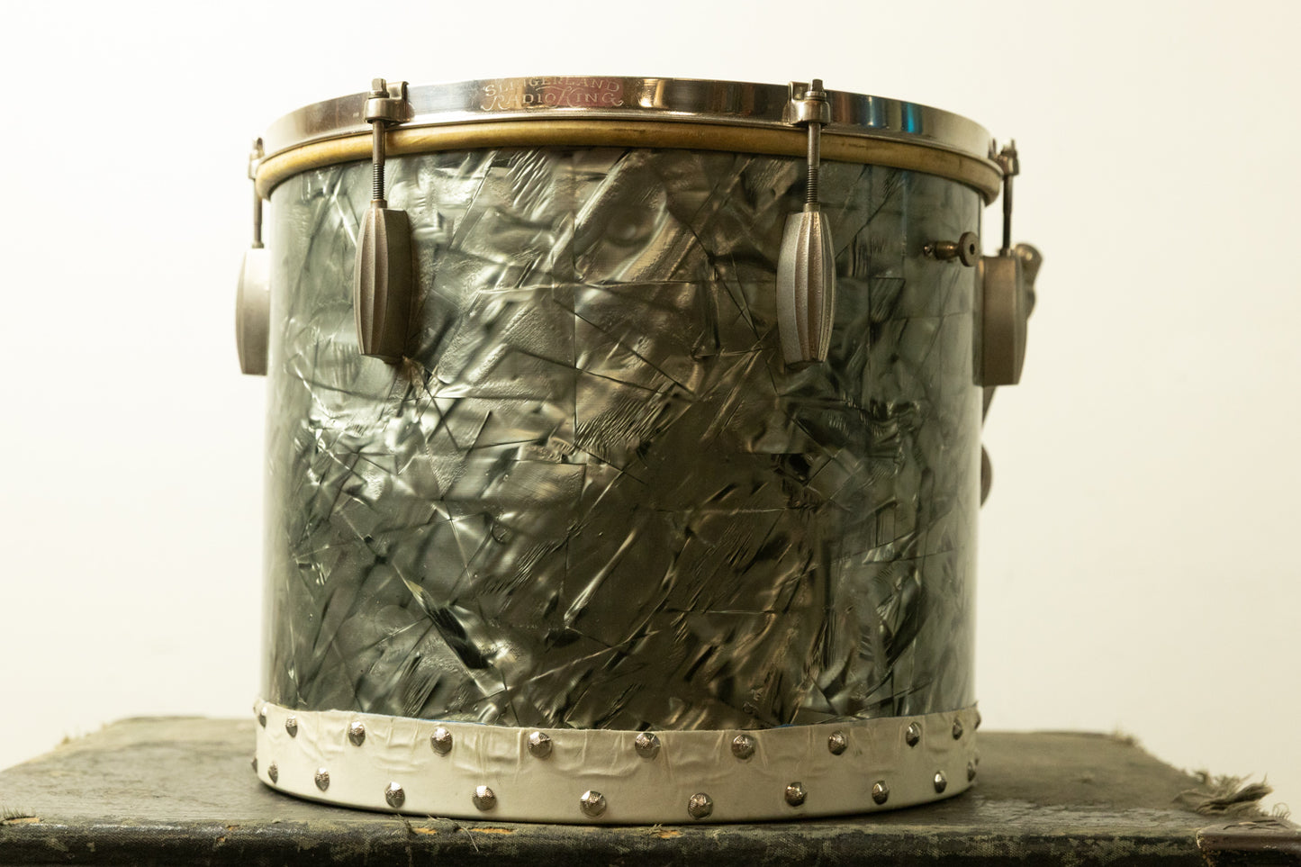 1940s Slingerland 12x14 Black Diamond Pearl Radio King Tom