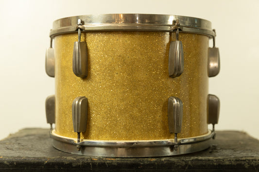 1940s 1950s Slingerland 9x13 Gold Sparkle Radio King Tom