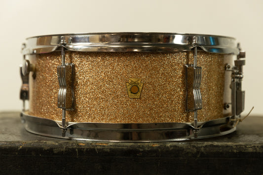 1960s Ludwig 5x14 Champagne Sparkle Pioneer Snare Drum