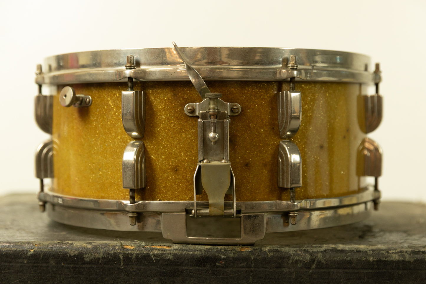 1950 Leedy 5.5x14 Sparkling Gold Broadway Snare Drum