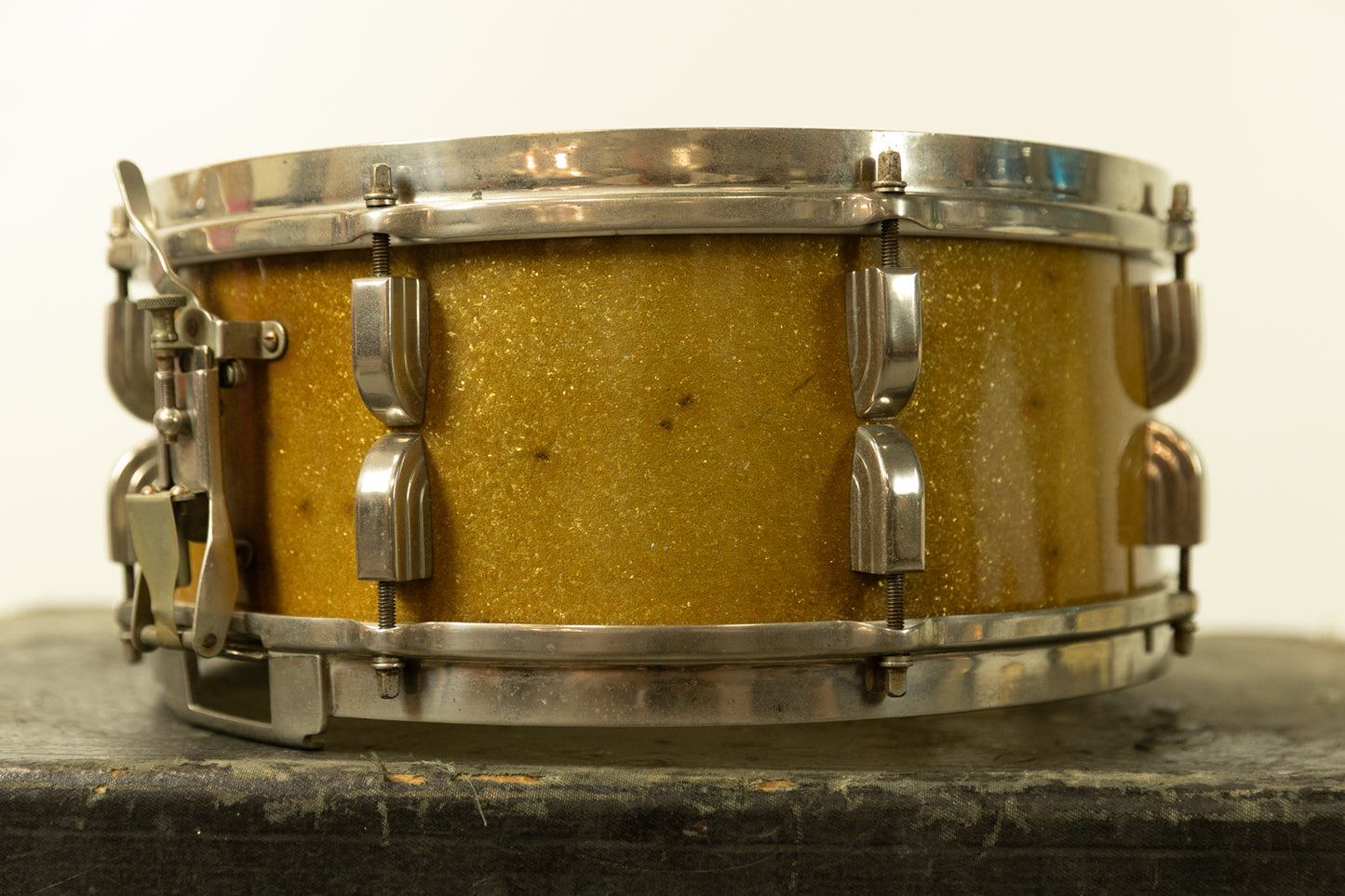 1950 Leedy 5.5x14 Sparkling Gold Broadway Snare Drum