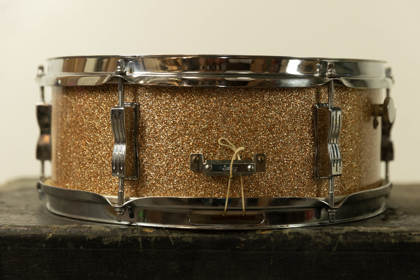 1960s Ludwig 5x14 Champagne Sparkle Pioneer Snare Drum