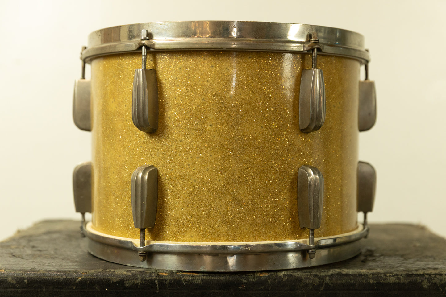 1940s 1950s Slingerland 9x13 Gold Sparkle Radio King Tom