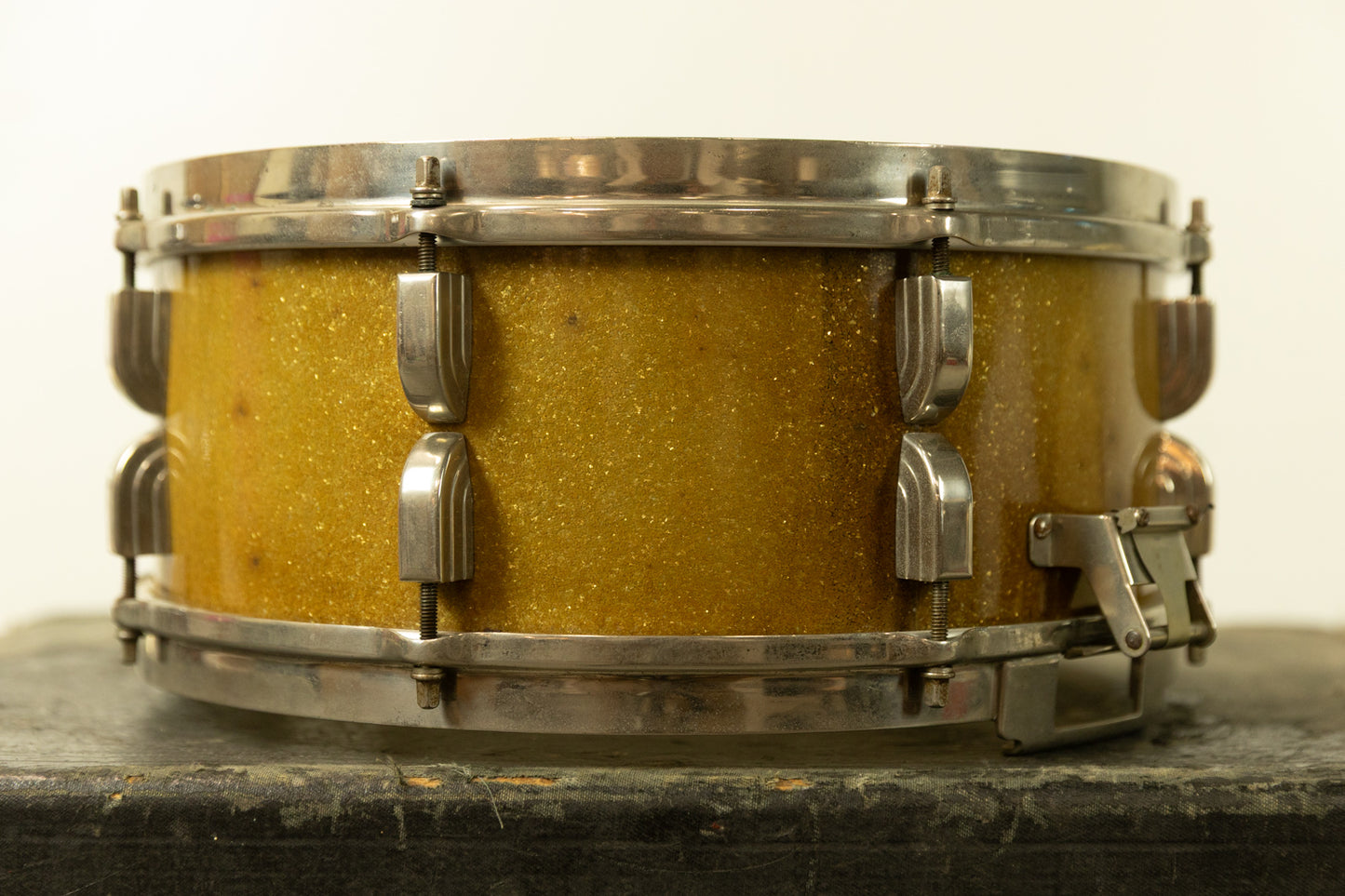 1950 Leedy 5.5x14 Sparkling Gold Broadway Snare Drum