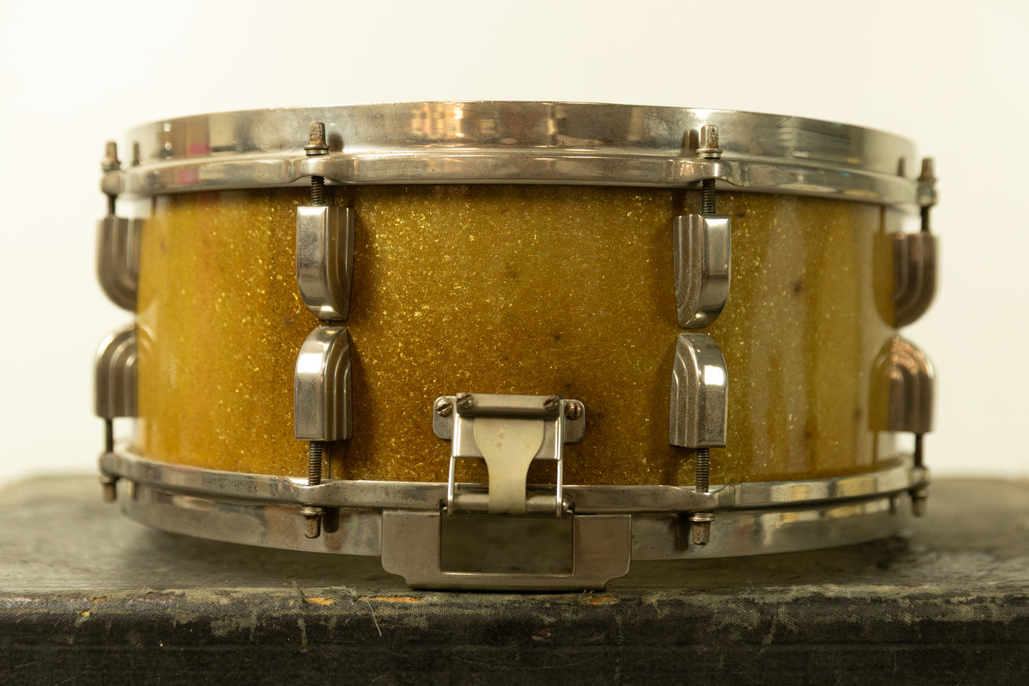 1950 Leedy 5.5x14 Sparkling Gold Broadway Snare Drum