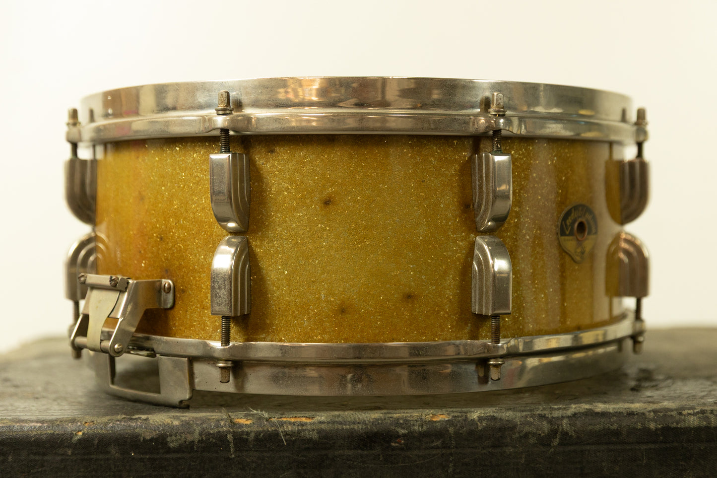 1950 Leedy 5.5x14 Sparkling Gold Broadway Snare Drum