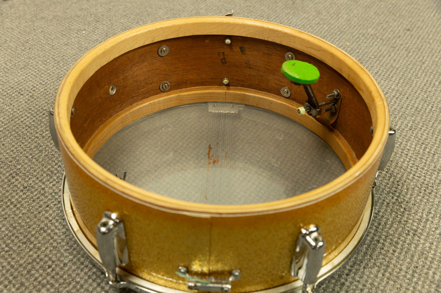 1961 Slingerland 5x14 Gold Sparkle Pearl Deluxe Student Snare Drum