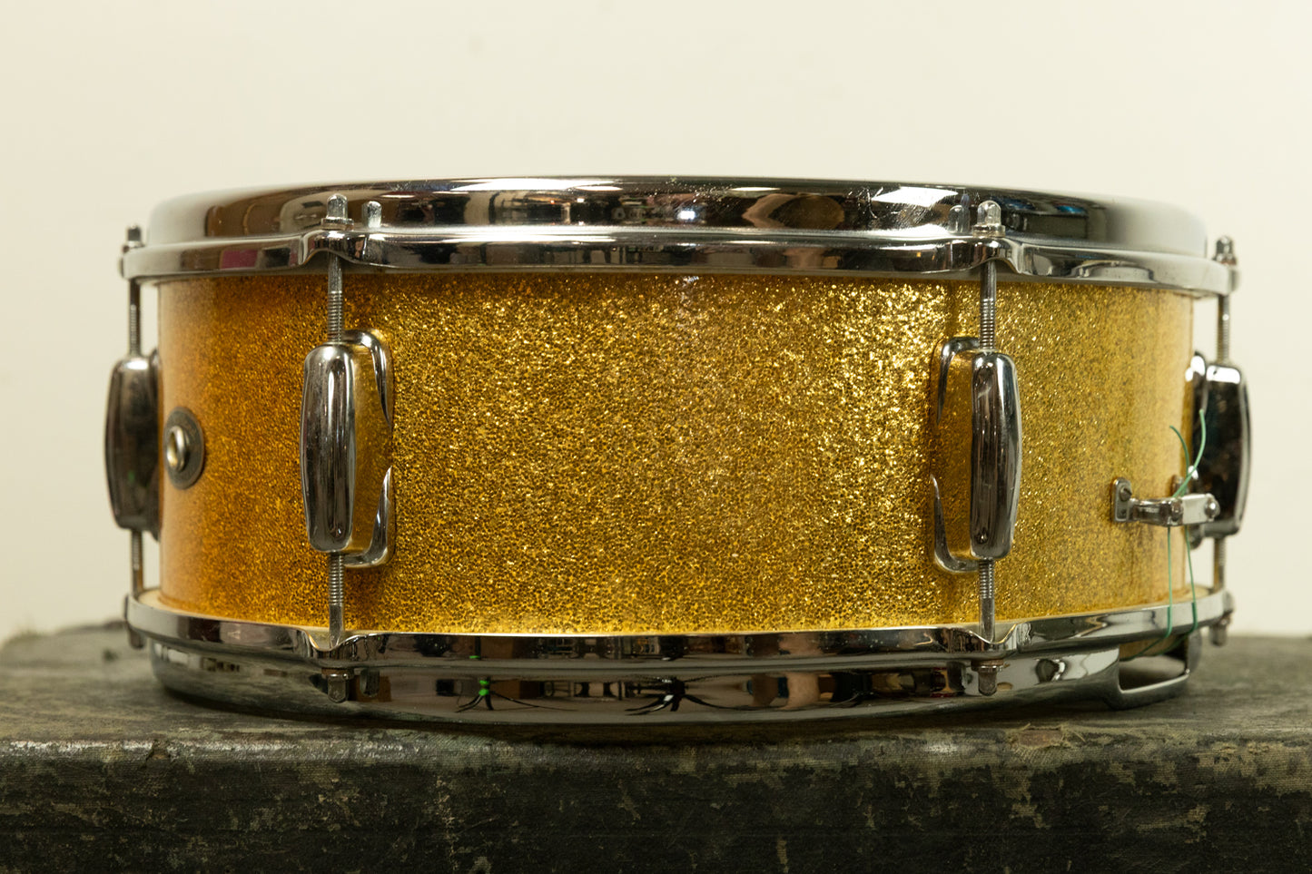 1961 Slingerland 5x14 Gold Sparkle Pearl Deluxe Student Snare Drum