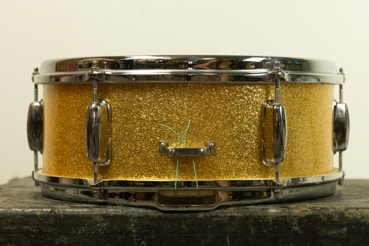 1961 Slingerland 5x14 Gold Sparkle Pearl Deluxe Student Snare Drum