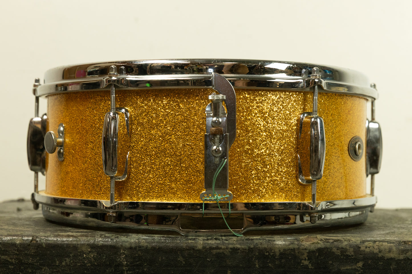 1961 Slingerland 5x14 Gold Sparkle Pearl Deluxe Student Snare Drum