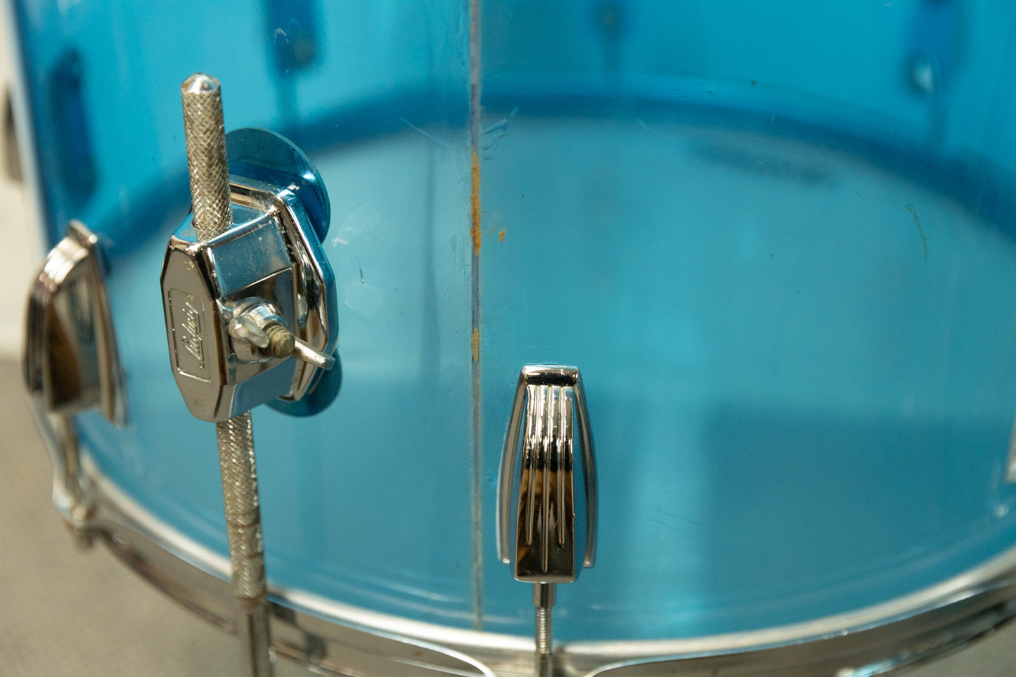 1970s Ludwig Blue Vistalite 14x22 9x13 and 16x16 Drum Set
