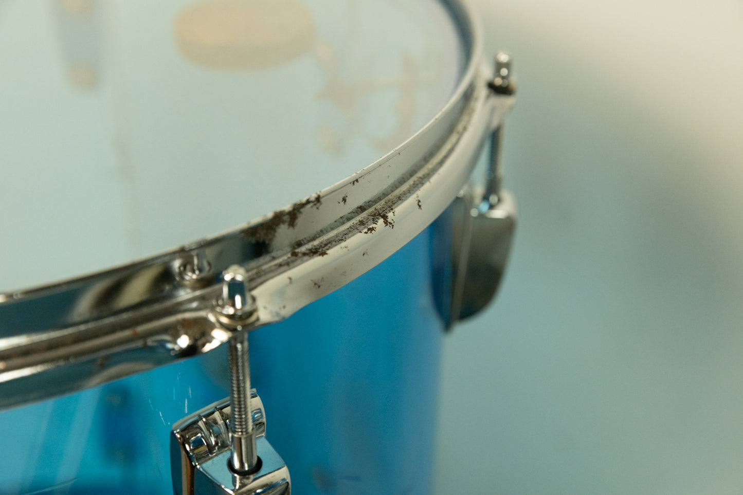 1970s Ludwig Blue Vistalite 14x22 9x13 and 16x16 Drum Set