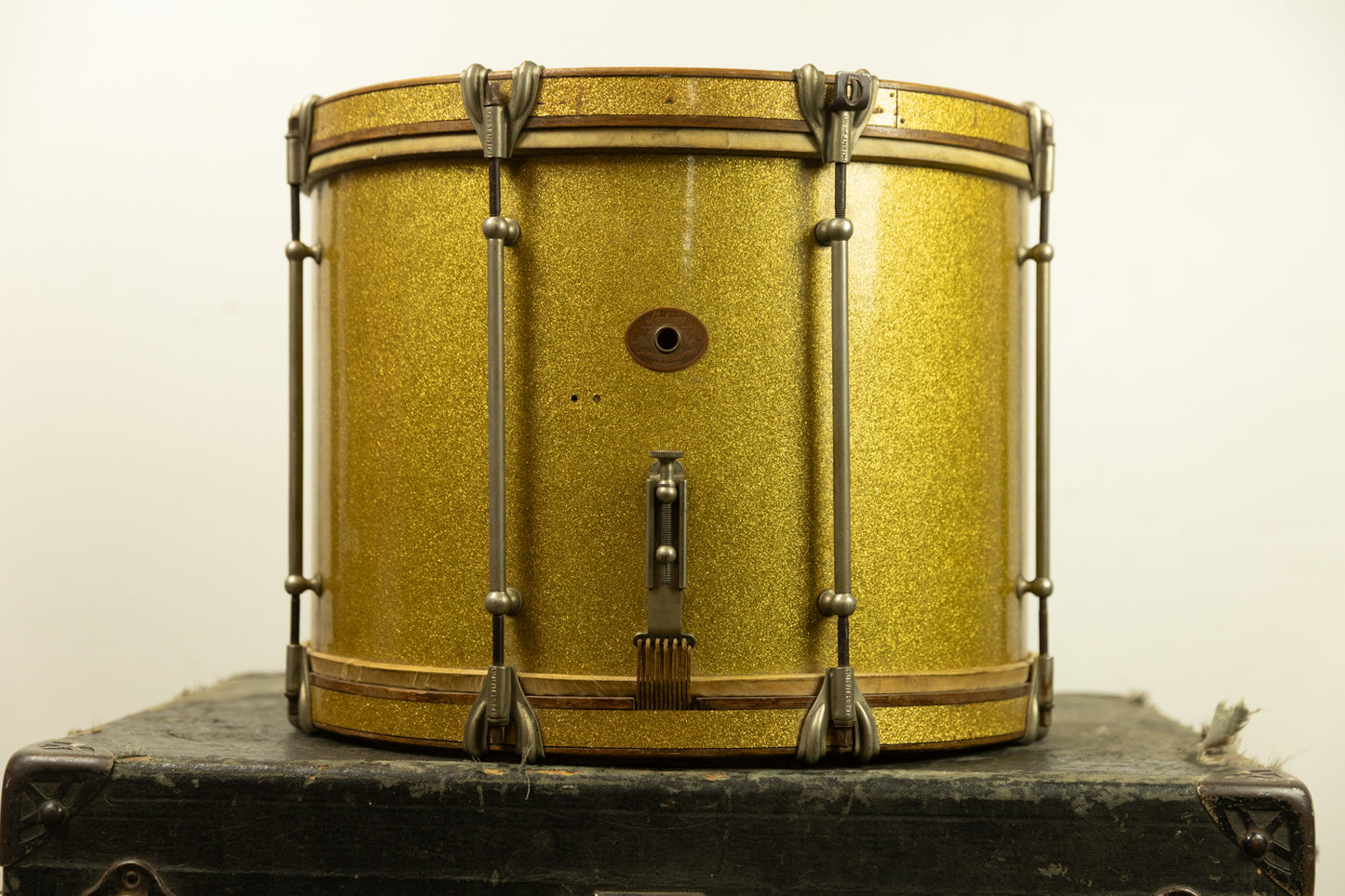 1930s Ludwig 12x16 Gold Flash Triumphal Parade Drum