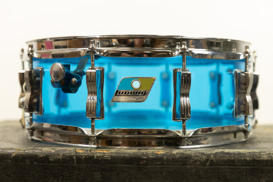 1970s Ludwig 5x14 Blue Vistalite Snare Drum